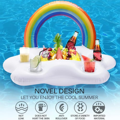 Inflatable Pool Drink Holder Floating Summer Party Bucket Cup Holder  Drinking Bar Tray for Hot Tub Swimming Pool Accessories