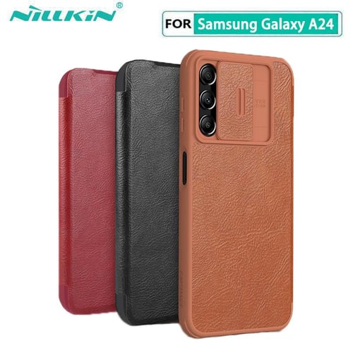 Samsung Galaxy S23 Ultra case brown NILLKIN QIN PRO LEATHER