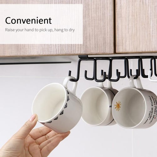 Storage Racks Cabinet Hook Cup Holder with 6 Hooks Double Row