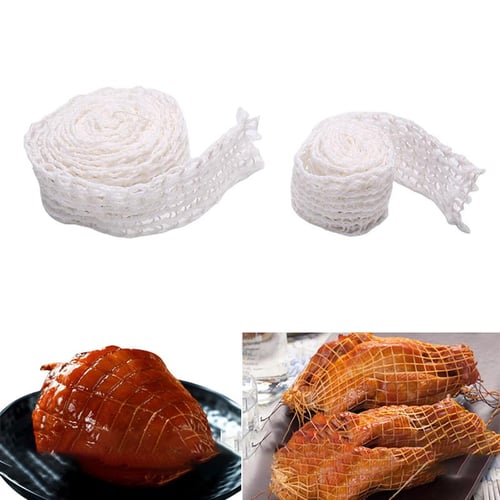 1m Meat Netting Roll,Size 16,Elastic Smoked Meat Poultry Ham Netting Meat Butcher  Twine Net Roll Wrapping Net,Beef Netting Roll For Meat Cooking Meat Sausage  Making