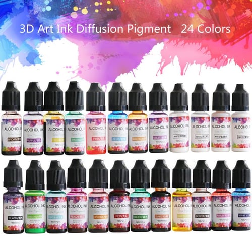 23 Vibrant Color High Concentrated Alcohol-Based Ink Pigment Epoxy Resin  Paint Colour Dye Great for