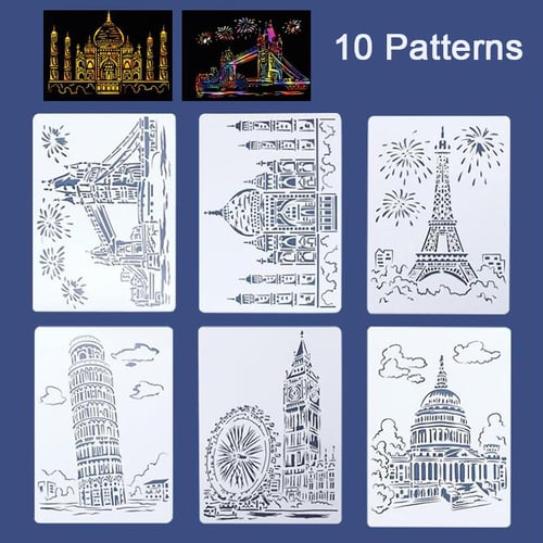 1PCS 13*13Cm Shoe Template DIY Layering Stencils Wall Painting