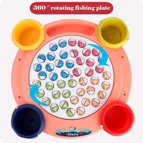 Children's Magnetic Fishing Toys Music Light Electric Circulation