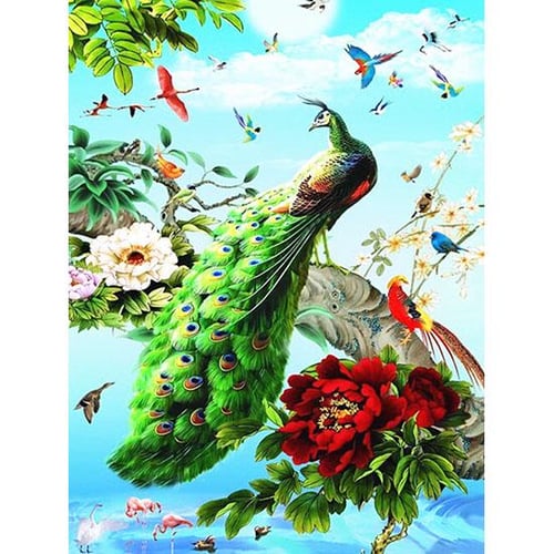 40x70 5D Peacock Diamond Painting Full Rhinestone Embroidery