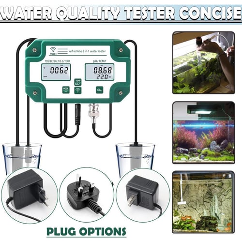 6 in 1 Digital WiFi PH EC TDS Temp Meter Water Quality Tester Tuya