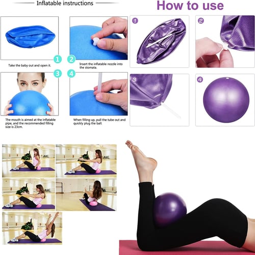 Pink）Pilates Gym Ball, Yoga Ball Anti-Slip Anti-Burst Fitness Balls Yoga  Ball Balance Sports Ball for 25cm Abdominal and Shoulders Workout, Balance  