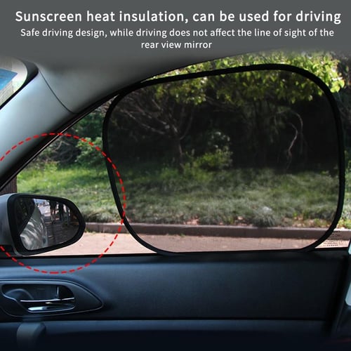 Car Front Window Sun Shade - 2 Pack Breathable Mesh Car Side Window Shade  Sunshade UV Protection for Driver Family Pet on Front seat, Car Curtain  with