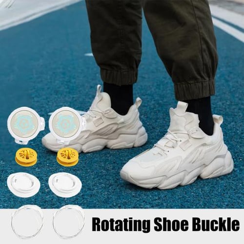 Automatic Rotating Buckle Decor Shoelace No Tie Quick Lock Shoe