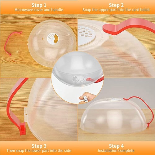 1pc Microwave Splash Cover Transparent Transparent Microwave Oven Food Cover  Anti Sputtering Anti-Oil Cover Reusable Airtight Food Cover Kitchen Heat  Resistant Lid