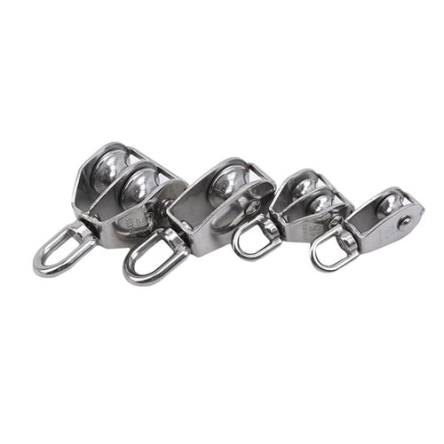 4-Pack Stainless Steel & Nylon Marine Pulley Blocks - For Ropes 2mm To 8mm (0.08"-0.32")