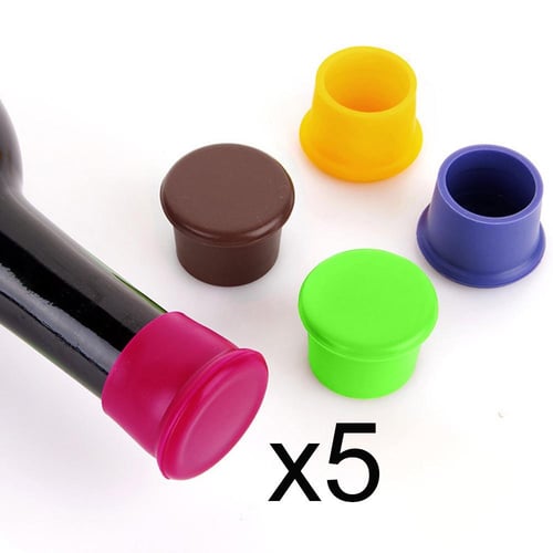 6Pcs/Set Reusable Silicone Bottle Fresh Keeping Cap Stopper For Soda Bottle  Beer Cap Stopper Bar