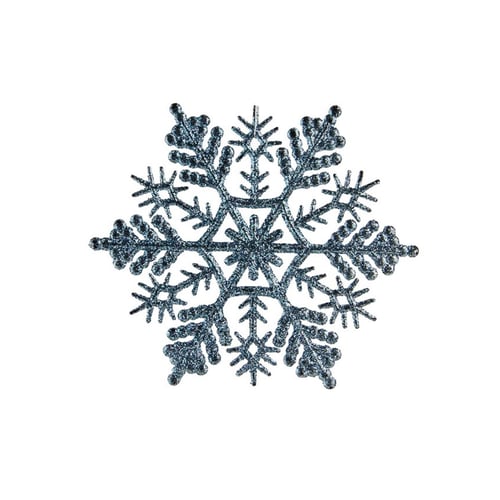 36pcs Christmas Snowflake Ornaments - Plastic Glitter Snowflakes