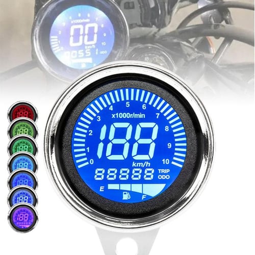 Motorcycle LCD GPS speedometer with RPM Tachometer Fuel Gauge Water temp  Gauge
