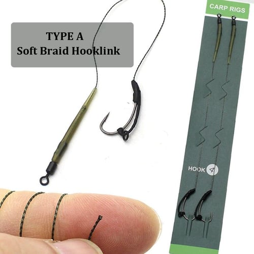 6PCS Ready Made Fish Hook Link Kit Hair Rig with Anti Tangle Sleeve Quick  Change Swivel Hook Sleeve Size 2 4 6 8 Pack of 6