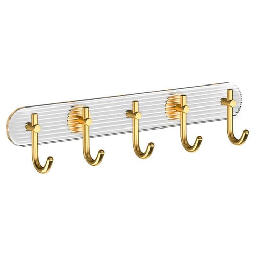 Luxury Bathroom Hooks Gold Silver No Drilling Wall Hanging Hook