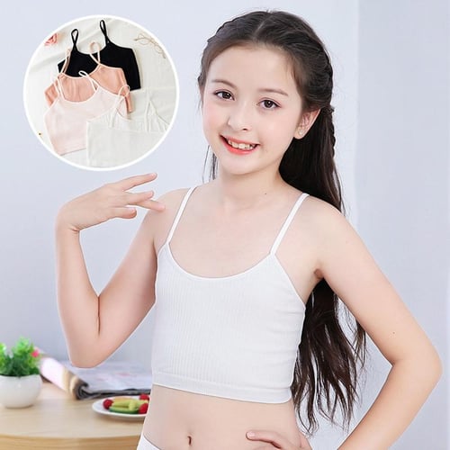 Teenager Tank Top For Girls Cotton Kids Underwear Model Cartoon