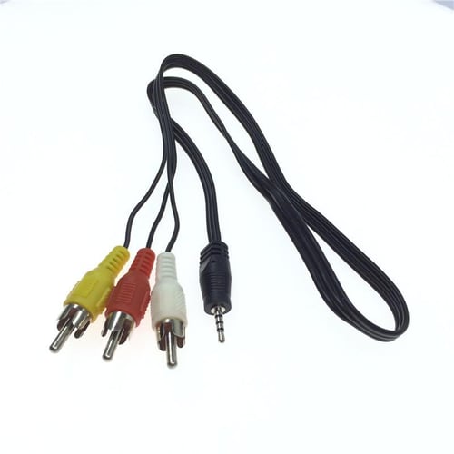 2.5mm Mini Stereo Aux Plug To 3 RCA Male Adapter AV Audio Video Cable  1.5m/5ft