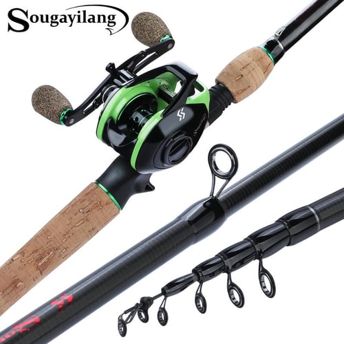 Sougayilang Casting Fishing Rod and Reel Combo 1.7m Carbon Rod and