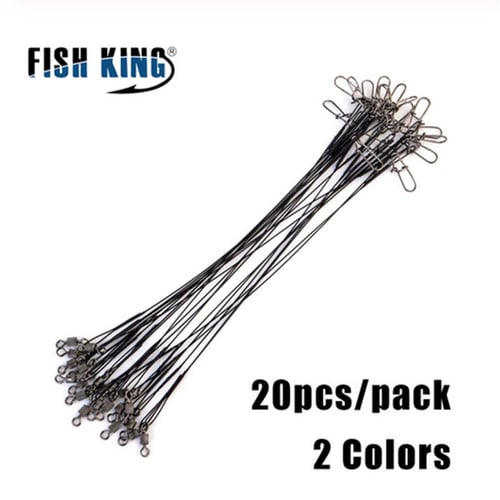 20pcs 16/20/25cm Anti-bite Steel Wire Leader Leashes For Fishing