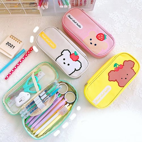 Pencil case pink cute school kalem kutusu escolar piornik etui