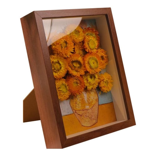 Wooden Dried Flower Photo Frame, Dried Flower Display Stand