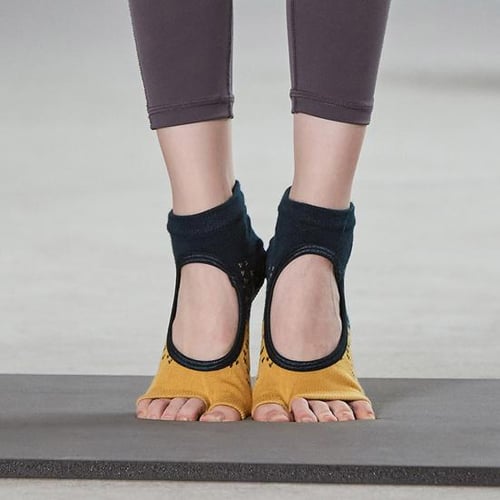 1 Pair Women Toeless Socks with Non-slip Grips Soft Breathable