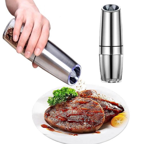 2PCS Automatic Electric Salt Spice Pepper Herb Mills Grinder Set