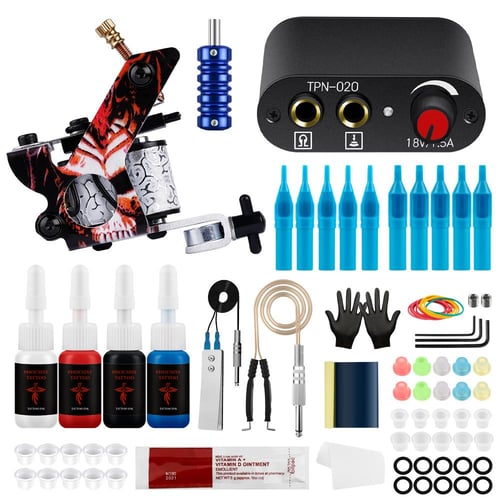 PHOENIXY Beginner Tattoo Kit with Ink One Machine Complete Power