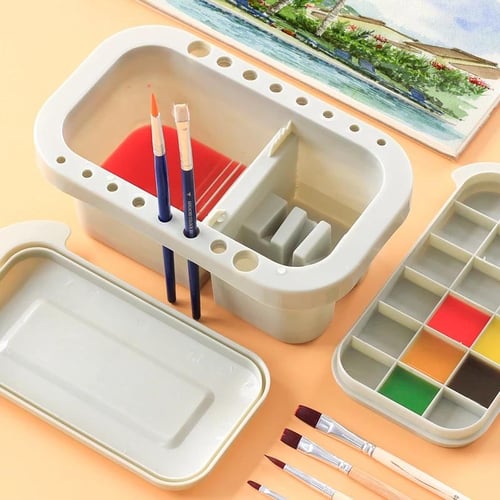 Paint Palette Tray Round Plastic Watercolor Mixing Palette DIY