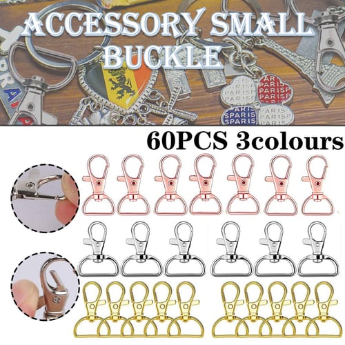 50 Pack Metal Swivel Clasps Lobster Clasp Lanyard Snap Hook 1 5/8” X 1”  (Wide 3/4” D Ring) With 50 Key Rings - buy 50 Pack Metal Swivel Clasps  Lobster Clasp Lanyard