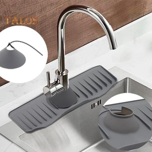 Kitchen Silicone Faucet Absorbent Mat Sink Splash Catcher Countertop  Protector Mat Draining Pad for Bathroom Kitchen Gadgets