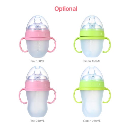 Cheap 240ml/ 8oz Baby Water Bottle with Straw Wide Mouth Milk Feeding  Bottles Leak Proof Non-toxic No