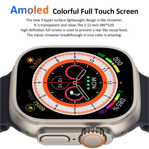 Hk8 Pro Max Ultra Smart Watch Men 49mm Amoled Screen Compass Nfc Smartwatch