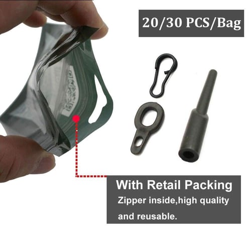 30PCS Carp Fishing Run Rig Accessories Kit Heli Chod Rig Ring Clips Rubber  Bead for Fishing Helicopter Rig Connector Carp Tackle - купить 30PCS Carp  Fishing Run Rig Accessories Kit Heli Chod