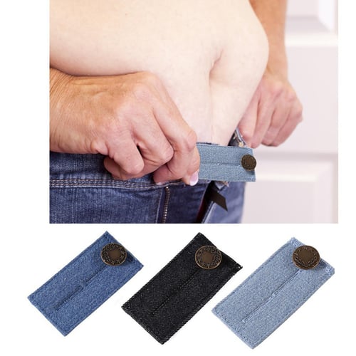 5PCS Adjustable Elastic Waist Extender Waistband Button Extenders for Jeans  Pants Trousers Black
