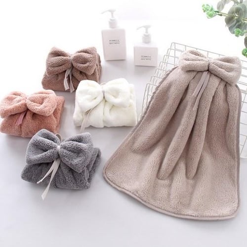 Soft Hand Towels, Letter Embroidery Kitchen Hand Towels with Loop, Bathroom  Hand Towels Hanging, Absorbent Microfiber Hand Towels 