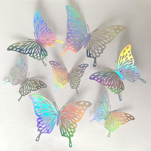 18pcs/lot 3d Effect Crystal Butterflies Wall Sticker Beautiful Butterfly  for Kids Room Wall Decals Home Decoration on The Wall