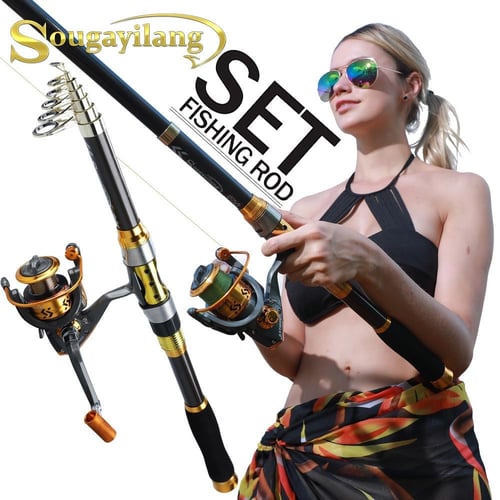 Telescopic Fishing Rod and Reel Set 1.8m-3.6m Rod with 11BB
