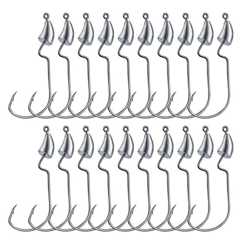Worm Hooks with Weights for Bass Fishing, 25Pcs Weighted High Carbon Steel Fishing  Hooks Soft Bait Jig Fish Hooks Wide Gap Hook 5 Sizes (2.5g) : :  Sporting Goods