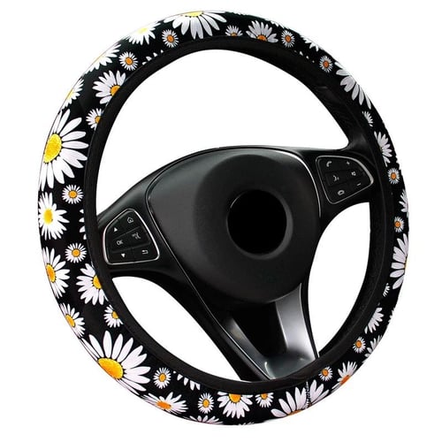 Pdtoweb Bling Rhinestone Car Steering Wheel Cover 15'' For Women