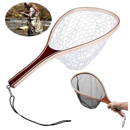 Fly Fishing Landing Net Portable Lightweight Rubber Net With Wooden Handle Fly  Fishing Gear Accessories - buy Fly Fishing Landing Net Portable Lightweight Rubber  Net With Wooden Handle Fly Fishing Gear Accessories