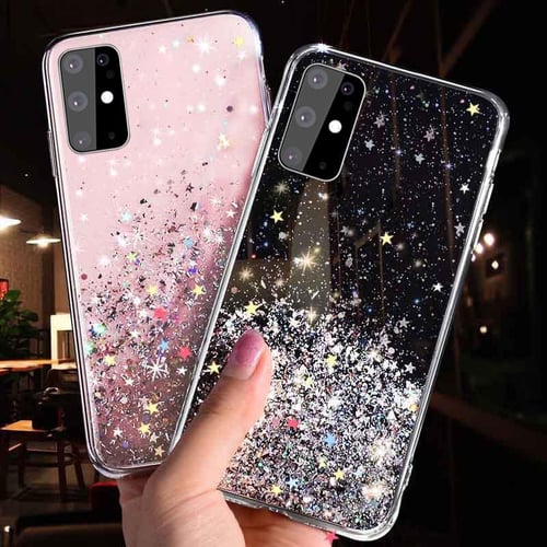 Glitter Clear Cute Planet Case Cover For Samsung S21 FE A53 A13 A12 A21S  A71 S22