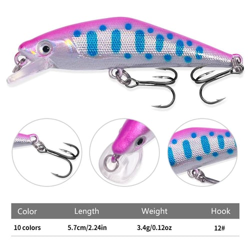 Long Shot Sinking Minnow Fishing Lure 5.7cm 3.4g Set Wobbler