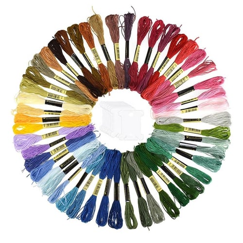 Embroidery Floss 50 Pcs Rainbow Color Embroidery Thread Cross Stitch Floss