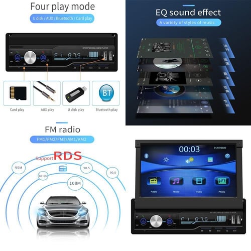 Universal 7' Retractable Touch Screen Single DIN MP5 Bt FM RDS Aux Stereo  Radio Autoradio Car Player Screen - China Car MP5 Player, Car Stereo