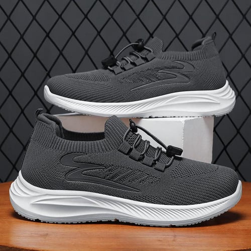 Men Running Shoes Lace up Men Sport Shoes Lightweight Comfortable Breathable  Walking Sneakers Tenis Masculino Zapatillas Hombre Color: Dark Grey, Shoe  Size: 44