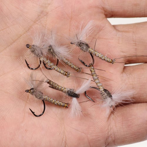 Wifreo 6PCS Grey Color CDC May Fly Trout Fishing Dry Flies 14# Barbed Hooks  Fishing Lure - buy Wifreo 6PCS Grey Color CDC May Fly Trout Fishing Dry  Flies 14# Barbed Hooks