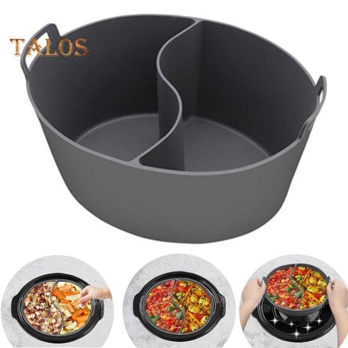 Silicone Slow Cooker Liners fit for 6-7 QT Crockpot, Silicone Slow Cooker  Divider Liner, Reusable/BPA Free/Leakproof/Slow Cooker Accessories Cooking