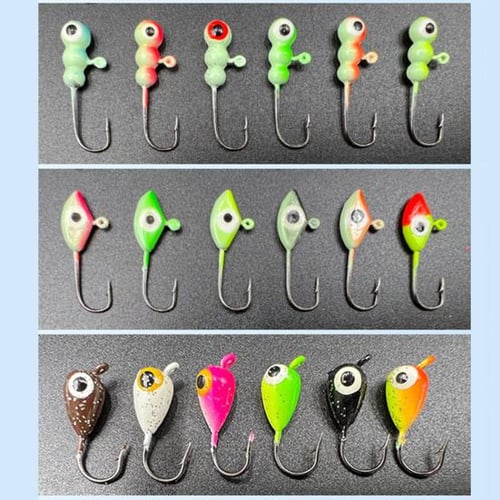 30Pcs/Set Glow in The Dark Fishing Lures Kit with Single Hook Prevent  Escape Ice Fishing Jig Heads Set Crappie Panfish Luminous Fishhook Sea -  sotib olish 30Pcs/Set Glow in The Dark Fishing