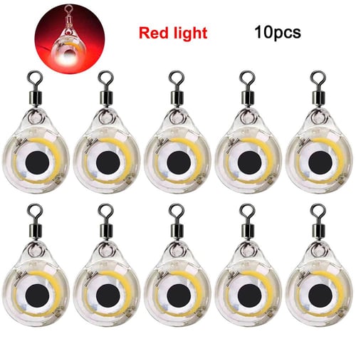 5-10pcs Mini Fishing Lure Light LED Deep Drop Underwater Eye Shape Fishing  Bait